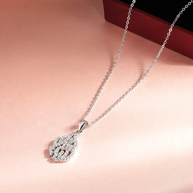 18k Plated All Real Moissanite Necklace for Women Wedding Classic Lab Diamond Pendant Sterling Silver 925 Chain Wholesale