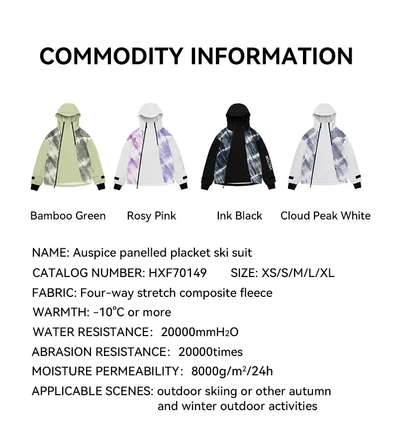 Men and Women Splicing Skiing Skiing Top Waterproof Windproof Warm Durable Indoor and Outdoor Skiing Snowboard Jacket