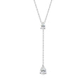 18k Plated Pear Cut All Moissanite Necklace Pendant 2 Gems Luxury Water Drop Jewelry Women Girls Real 925 Sterling Silver