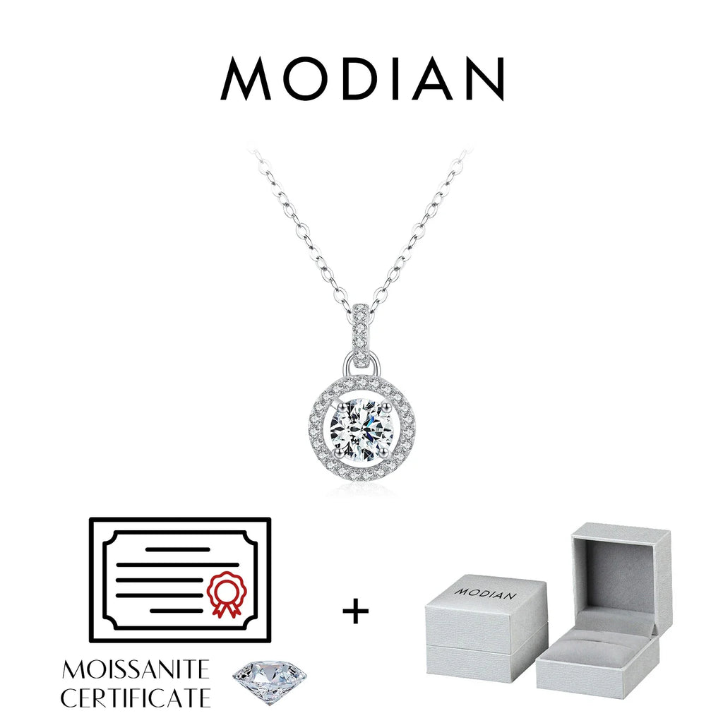 1 Carat D color Moissanite Pendant Necklace For Women 925 Sterling Silver Wedding Bridal Fine Jewelry With Certificate