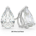 2-Stone Waterdrop Moissanite Stud Earrings for Women 925 Sterling Silver 3cttw Pear Cut Lab Diamond Ear Studs with Certificate