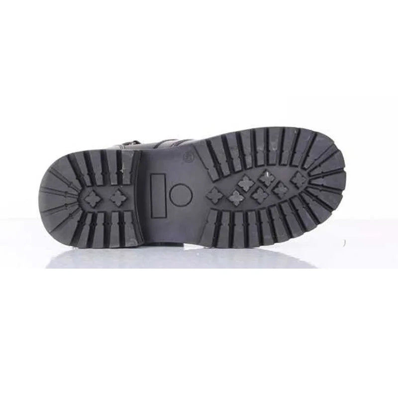 Men Motorcycle Boots Fashion Mid-Calf Punk Rock Punk PU Leather Black High Top Mens Casual Boot Steel Toe Shoes Big Size 38-46