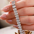 0.5Carat Oval Cut Moissanite Tennis Bracelets S925 Silver 18K Gold Plated for Women Men HipHop Jewelry Gifts GRA Certified