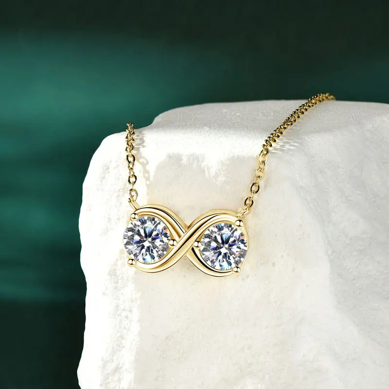 GRA Certified Moissanite Twisted Bowknot Pendant Necklaces for Women S925 Sterling Silver Jewelry Chains Wedding Gifs