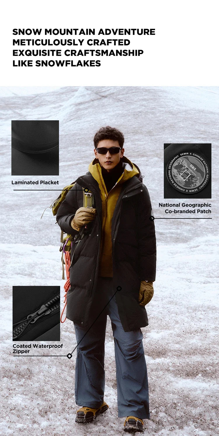 Down Jacket Men Long Length 2026 New Winter Outerwear Waterproof and Warm Outdoor Travel Outerwear