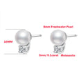 with Certificate 3mm Moissanite Diamond Stud Earrings with Pearl 925  Silver Plated 18k Gold Ear Studs for Women Fine Jewelry
