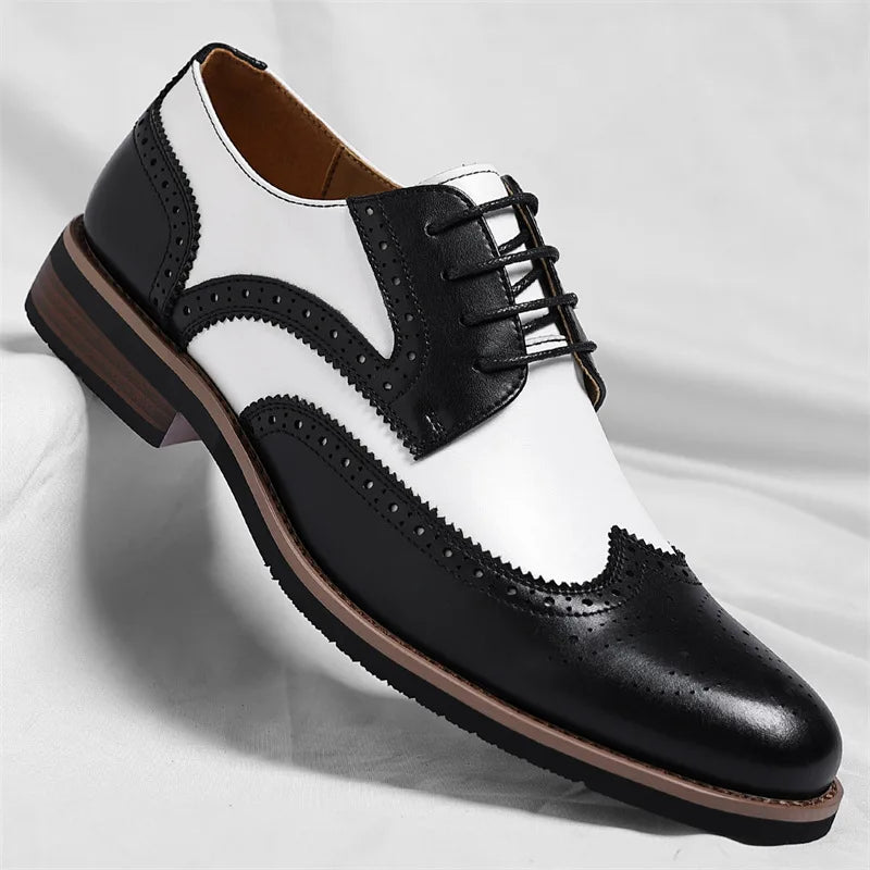 2026 New Brocker-carved Derby Men's Shoes Spring Summer New Business Formal Casual Shoes Male Fashion Big Size Leather Shoe Man