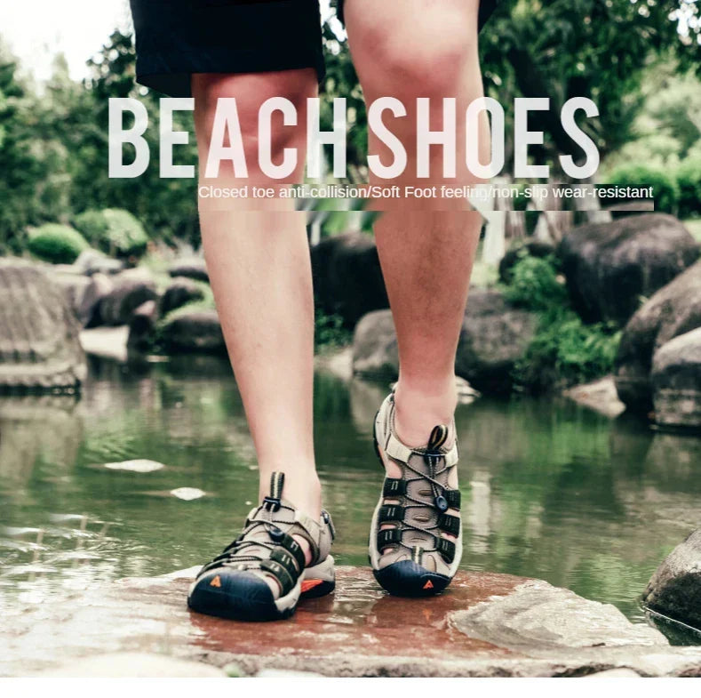 Summer Outdoor Sandals for Men Breathable Hiking Shoes Water Beach Mens Sandals Camping Climbing Aqua Sneaker