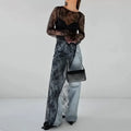 Evening Party Dress Lace Dress High Street Style Black Black Lace Dress Brand New Condition Fashion All-match Dress