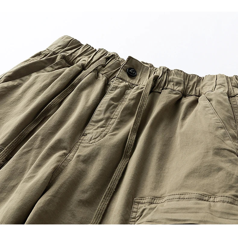 Men Multi Pocket Loose Cargo Pants Men Thin Breathable Casual Outdoor Male Shorts Men Summer Shorts New Trendy Sports Shorts