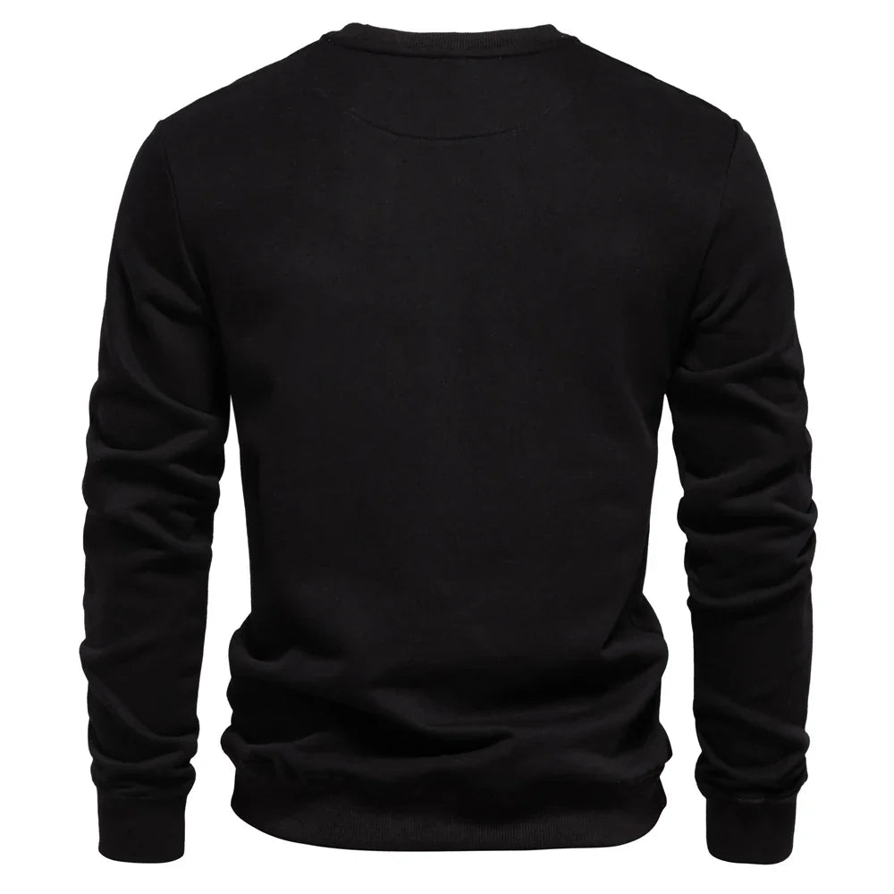 Cotton-blend Mens Crew Neck Solid Color Sweatshirts Pullover Casual Sport Sweatshirt for Men