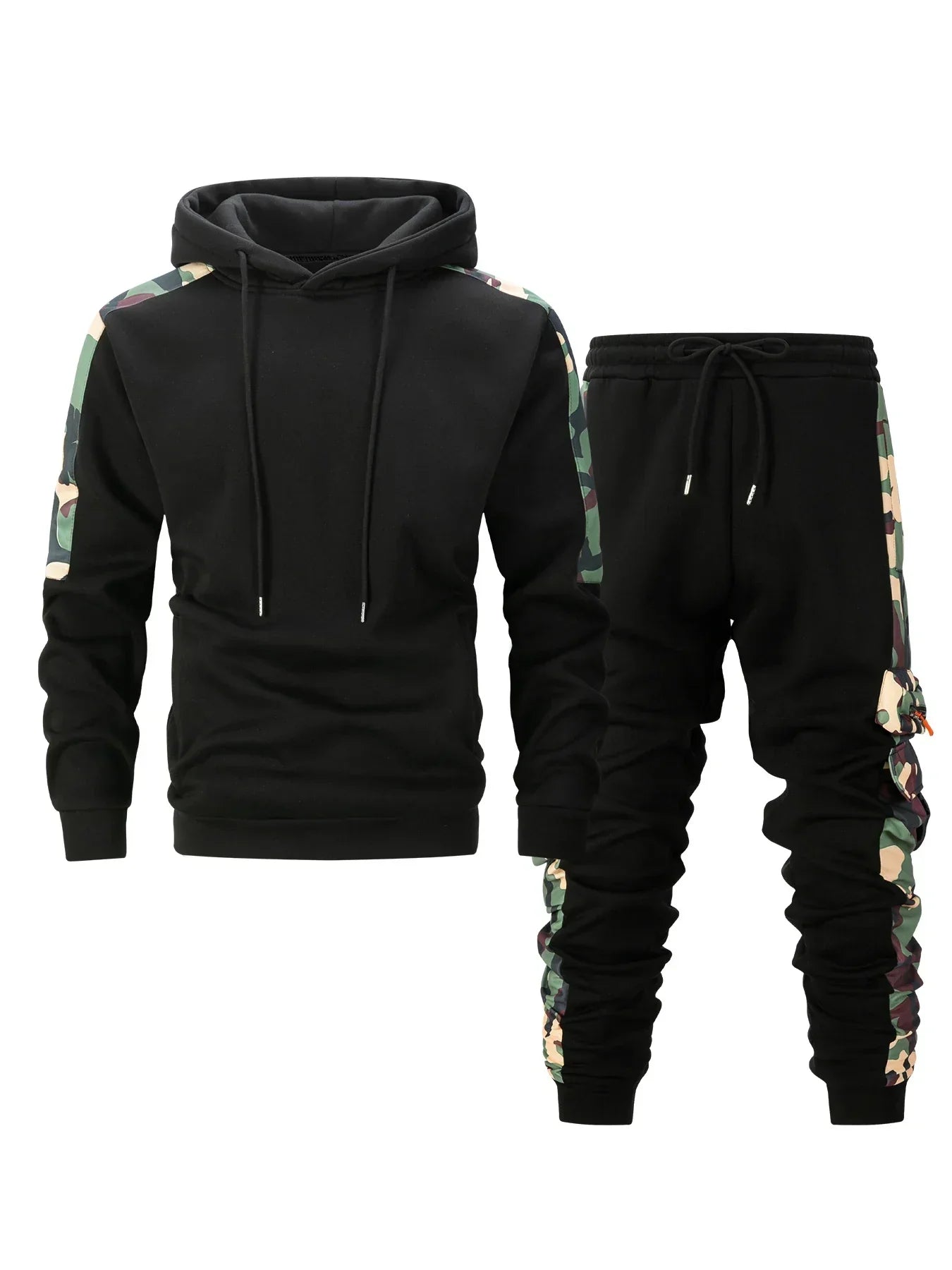 Men's Tracksuit Hoodie Sets Camouflage Hand  Hooded Leisure Suit Man Sweatshirt Pants Tactical Sweat Sports Suit