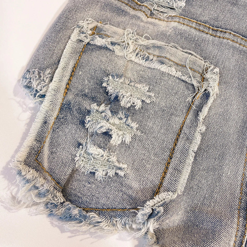 Women's Summer Sexy High Waist Denim Shorts 2025 Female Fashion Hollow Out Hole Hot Pants Short Jeans