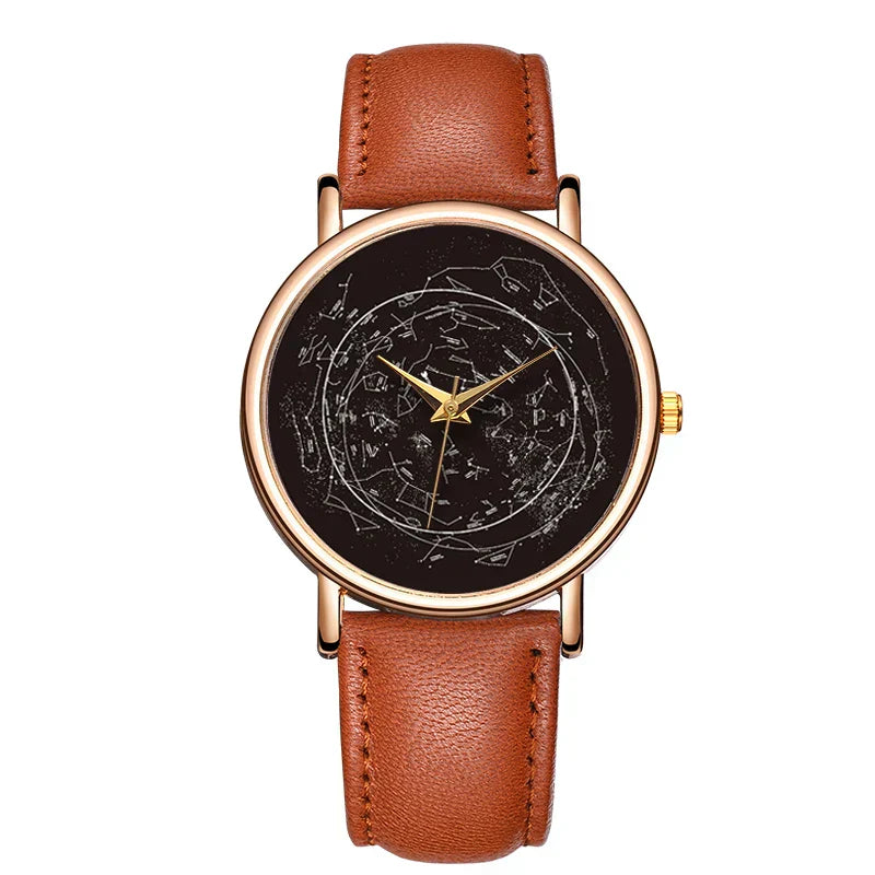 Fashion Ladies Quartz Watch Minority Personality Women Leather Casual Watch Leather Waterproof Montre Femme