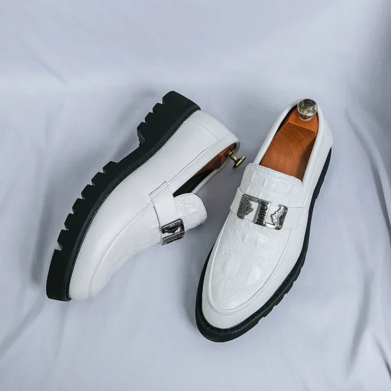 Mens Loafers Party Business Thick Soled Men Leather Shoes Dress Platform Shoes Comfortable Fashion New Casual Shoes for Men