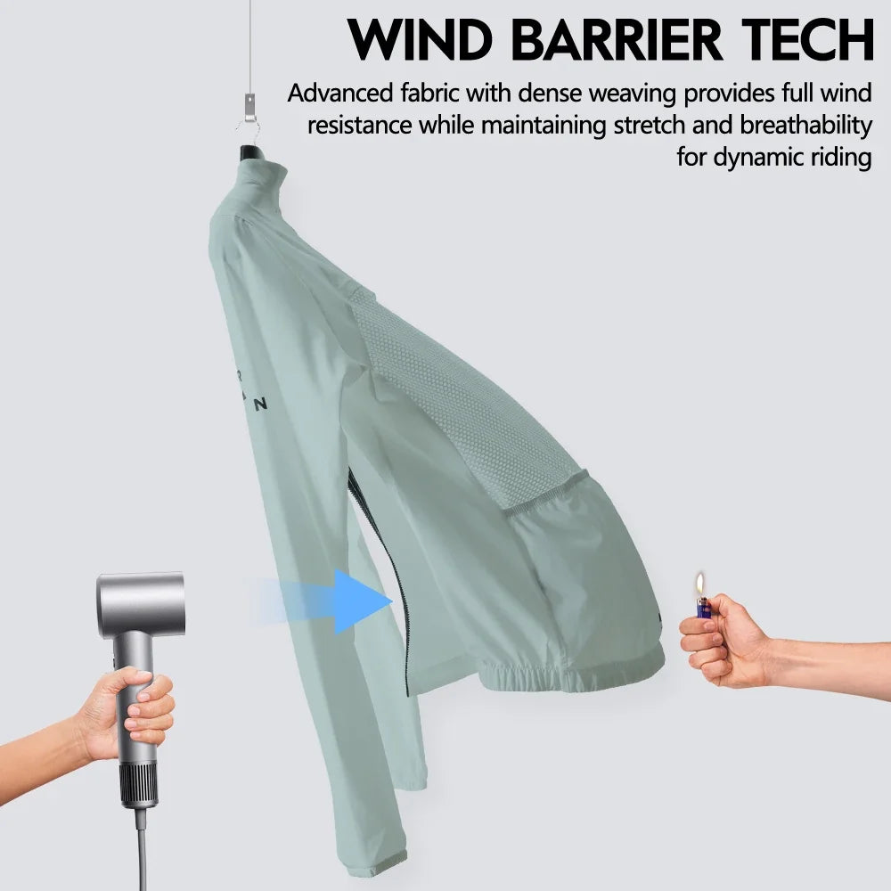 Men's Windbreaker Packable Cycling Jacket Windproof Bicycle Coat Bike Clothes MTB Jackets UPF50+ Sun Protection Lightweight