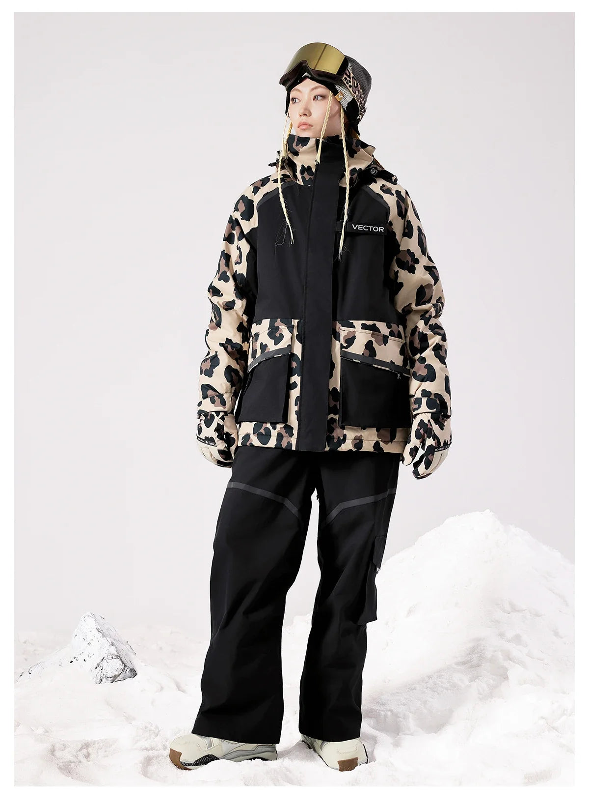 Brand Men Women Ski Jacket Winter Warm Windproof Waterproof Ski Suit Outdoor Sports Snowboard Coat Splicing double plate