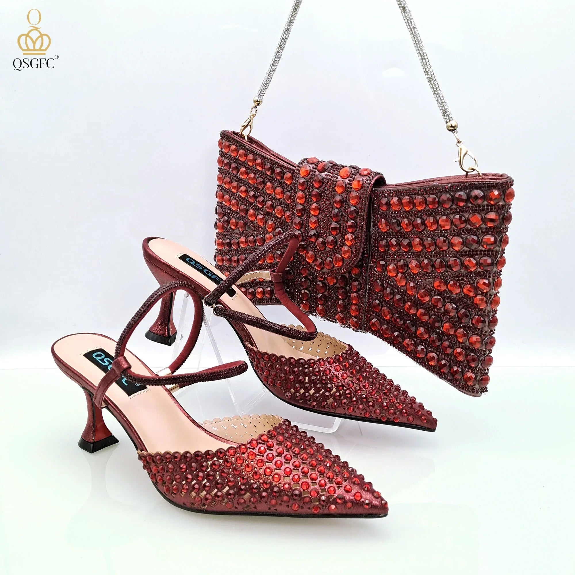 Shoes And Shoulder Bags High-Heeled Shoes And matching Envelope Bag