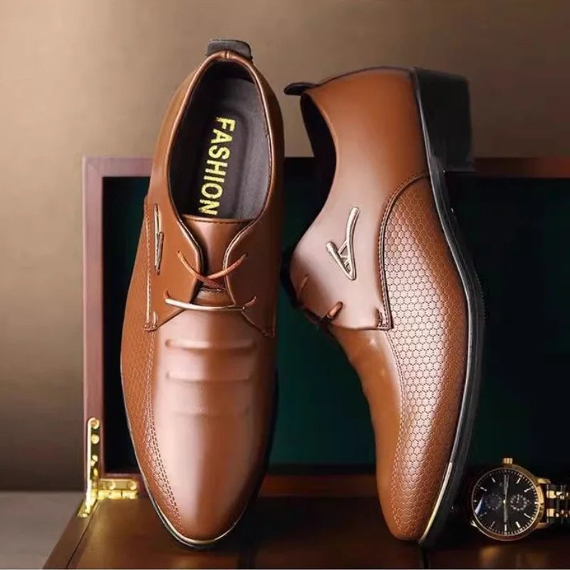 Brown Business Social Shoe Male Black Men's Formal Shoes Party Leather Casual Suit 2025 Trend Elegant and Classic Official New