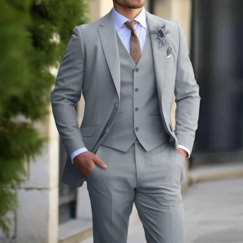 3 Pieces Beige Suits for Men