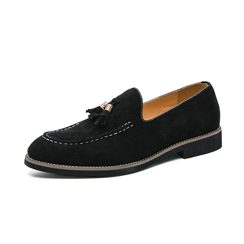 Korean Version Tassel Loafers Men Large Size 37-47 Green  Suede Leather Shoes For Men Fashion Flat Social Shoe Man Driving Shoes