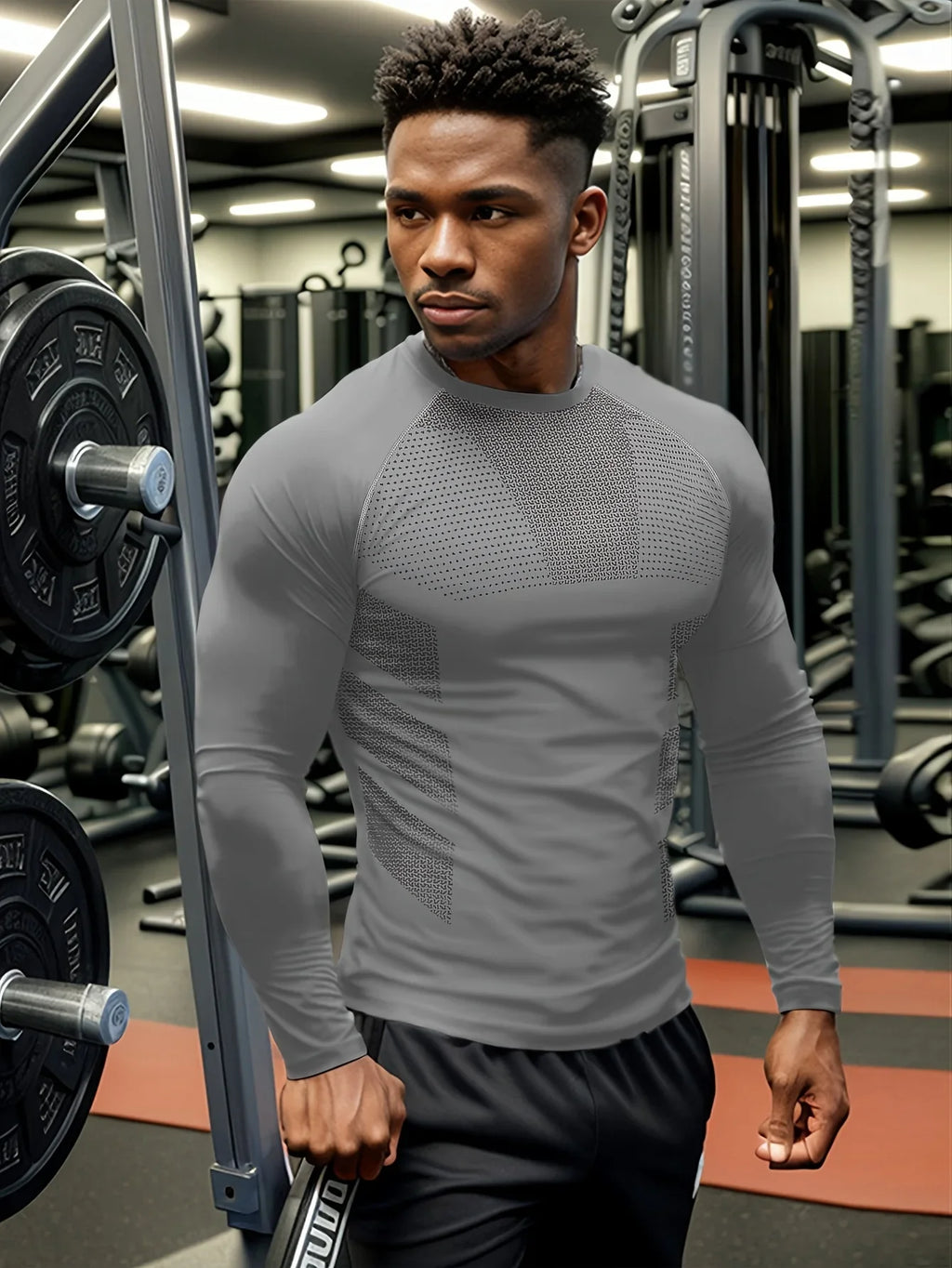 Men's Athletic Quick-Dry Long Sleeve Tee - High-Stretch, Durable & Versatile Sportswear for Training and Casual Wear