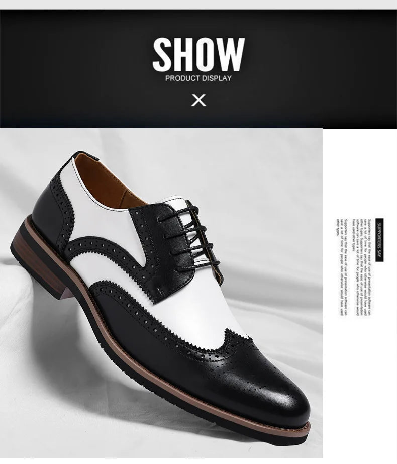 2026 New Brocker-carved Derby Men's Shoes Spring Summer New Business Formal Casual Shoes Male Fashion Big Size Leather Shoe Man
