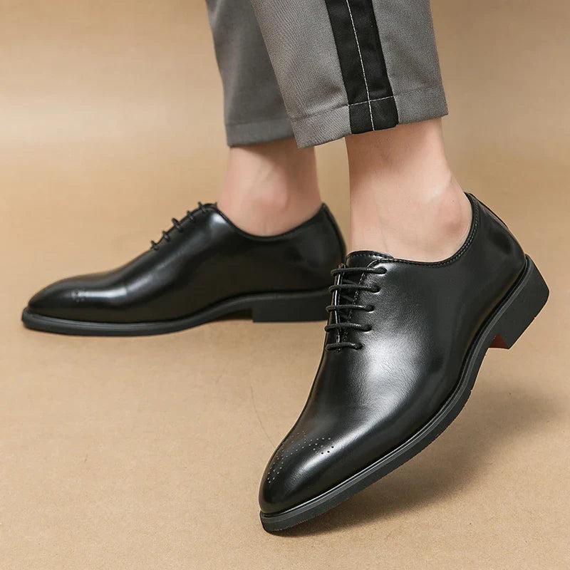 Men's Genuine Leather Dress Shoes Classic Oxford Soft Comfortable Lining Non-Slip Rubber Sole Business Office Formal Occasions