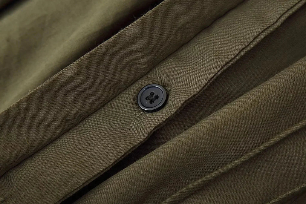 2026 Spring Summer Vintage Women Dress Fashion Single Breasted Sashes Draped V Neck Sleeveless Chic Brown Ladies Dresses