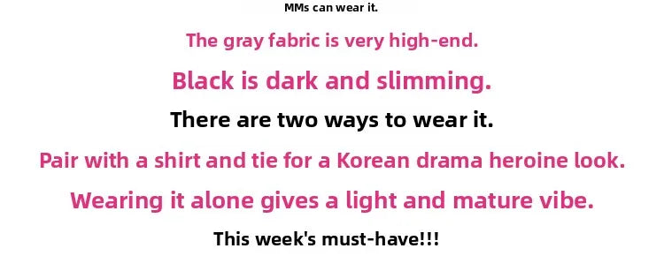 Sweet Style Suit Dress Korean Drama Main Character Waist Cinched Beautiful  Skirt College Style High Waist Double Breaste...