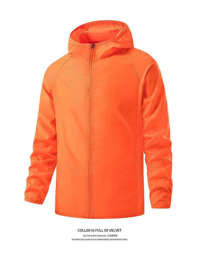 Men's Women's Waterproof Hiking Jackets Quick Dry Sun Protective Windbreaker Unisex Camping Climbing Outdoor Rain Coat