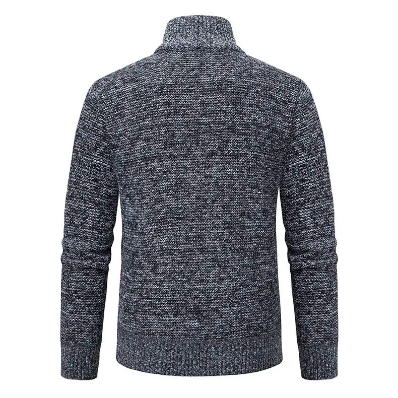 Men Cardigan Sweater Coat 2025 Autumn Winter Korean Warm Thickened Stand Collar Zipper Solid Casual Jacket Fashion Men Clothing