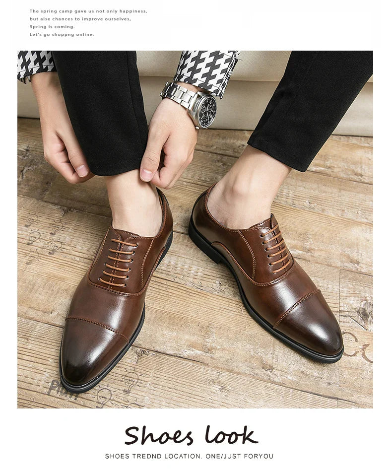Mens Formal Oxford Shoes Business Leather Dress Shoes for Wedding Size 47 48