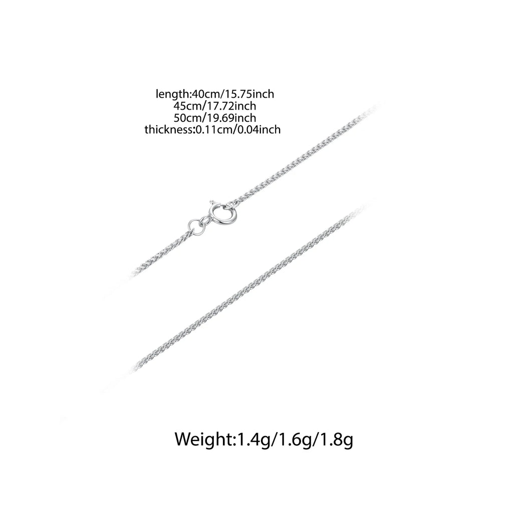 925 Sterling Silver Stackable Basic Wheat Chain Adjustable Figaro Chain with Hoop Clasp for Men Women DIY Pendant Beads