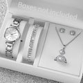5/6PCS Fashion Women Watches Jewelry Set Luxury Analog Quartz Watch for Women Reloj Mujer Girls Clock Gift（Without Box）