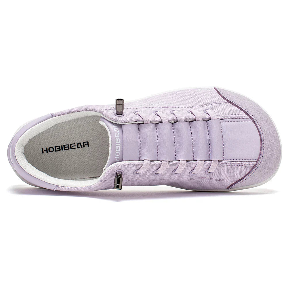 Wide Toe Barefoot Shoes for Unisex Minimalist Artificial Leather Sneakers Lightweight Adjustable Slip On Walking Shoes