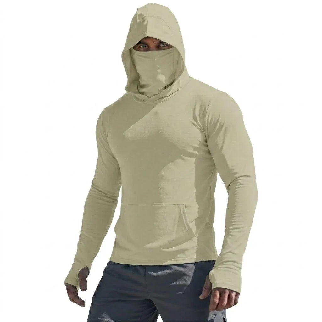 UPF50+ Performance T-Shirt Man Long Sleeve Summer Hoodie Casual Sun Running Quick Dry Sunscreen Fishing Ice Silk Pullover Shirt