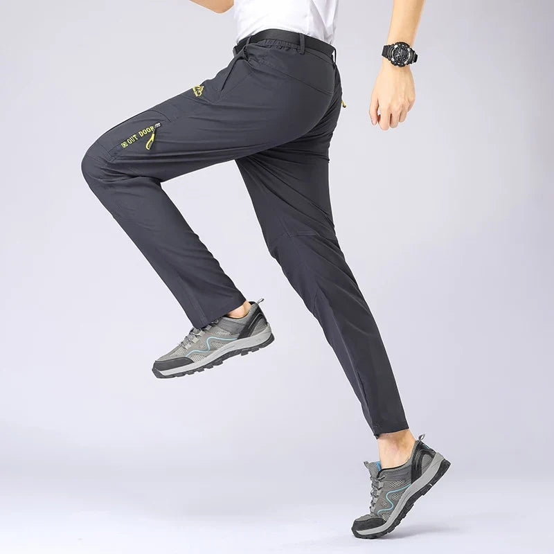 SFABL 5XL Summer Quick Dry Hiking Pants Men Stretch Waterproof Tactical Pants Zipper Pockets Trousers Lightweight Fishing Pants