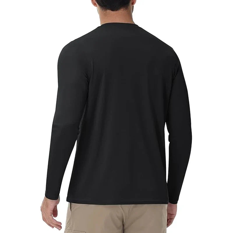 Men's UPF 50+ Sun Protection Shirts Long Sleeve UV Swim Shirt Fishing Hiking Running Rash Guard Quick Dry Lightweight
