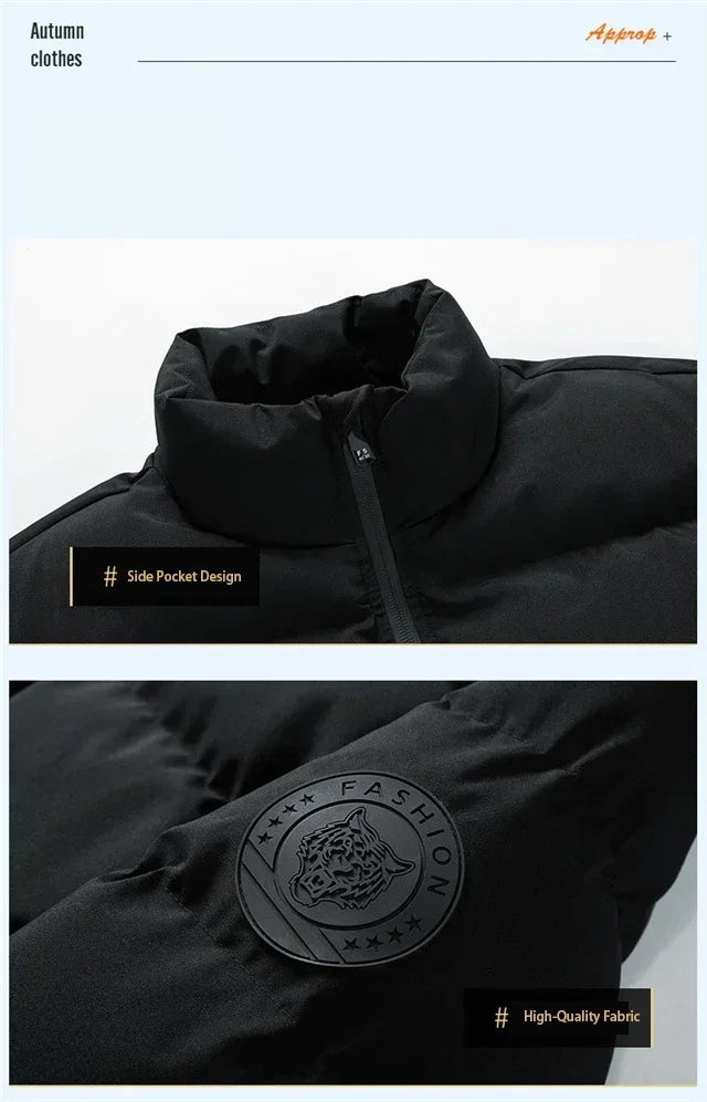 Men's Cotton Warm Jacket - 2025 Winter Fashion Trend - Short Warm Men's Jacket - Thick and Casual Warm Jacket - Men's Trench Coa