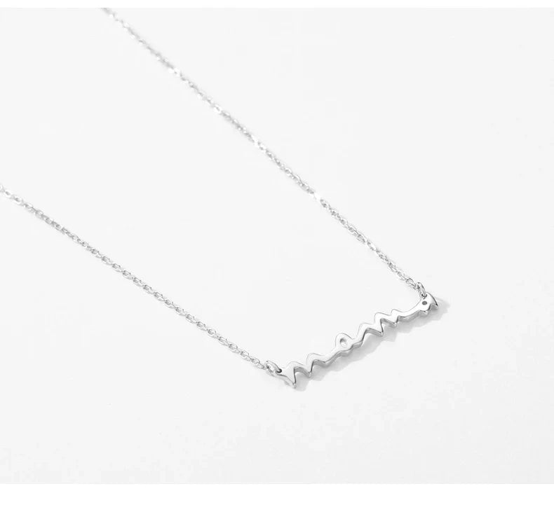 Classic Design 925 Sterling Silver Letter Mama Pendant Necklace For Women Mom Mama Mother's Day birthday Christmas Gift