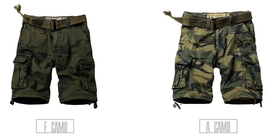 Camouflage Shorts Male Military Clothing Style Army High Quality Mens Cargo Shorts Cotton Multi Pockets Breeches Bermuda Cargo