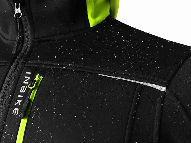 Winter Cycling Jackets Man Warm Thermal Windbreaker for Men Hooded MTB Bike Jackets for Riding Windproof Bicycle Clothing