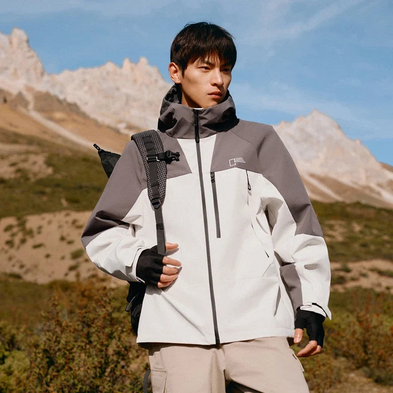 Down Jacket Men Three-in-One 2026 Winter New Colorblocked Stand-Up Collar Protective Outerwear