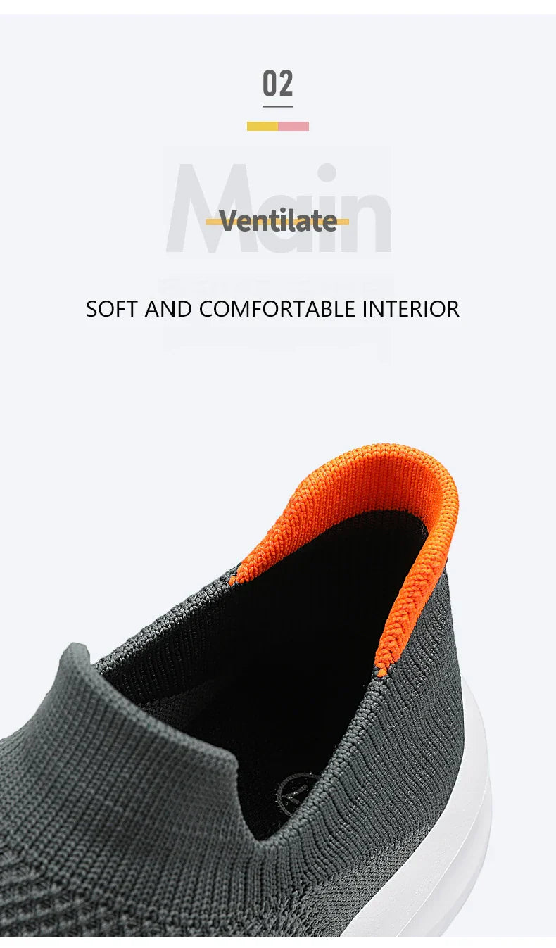 Men Shoes Sneakers Breathable Mesh Slip on Running Shoes Outdoor Non-Slip Couple Jogging Training Hiking Sports Shoes