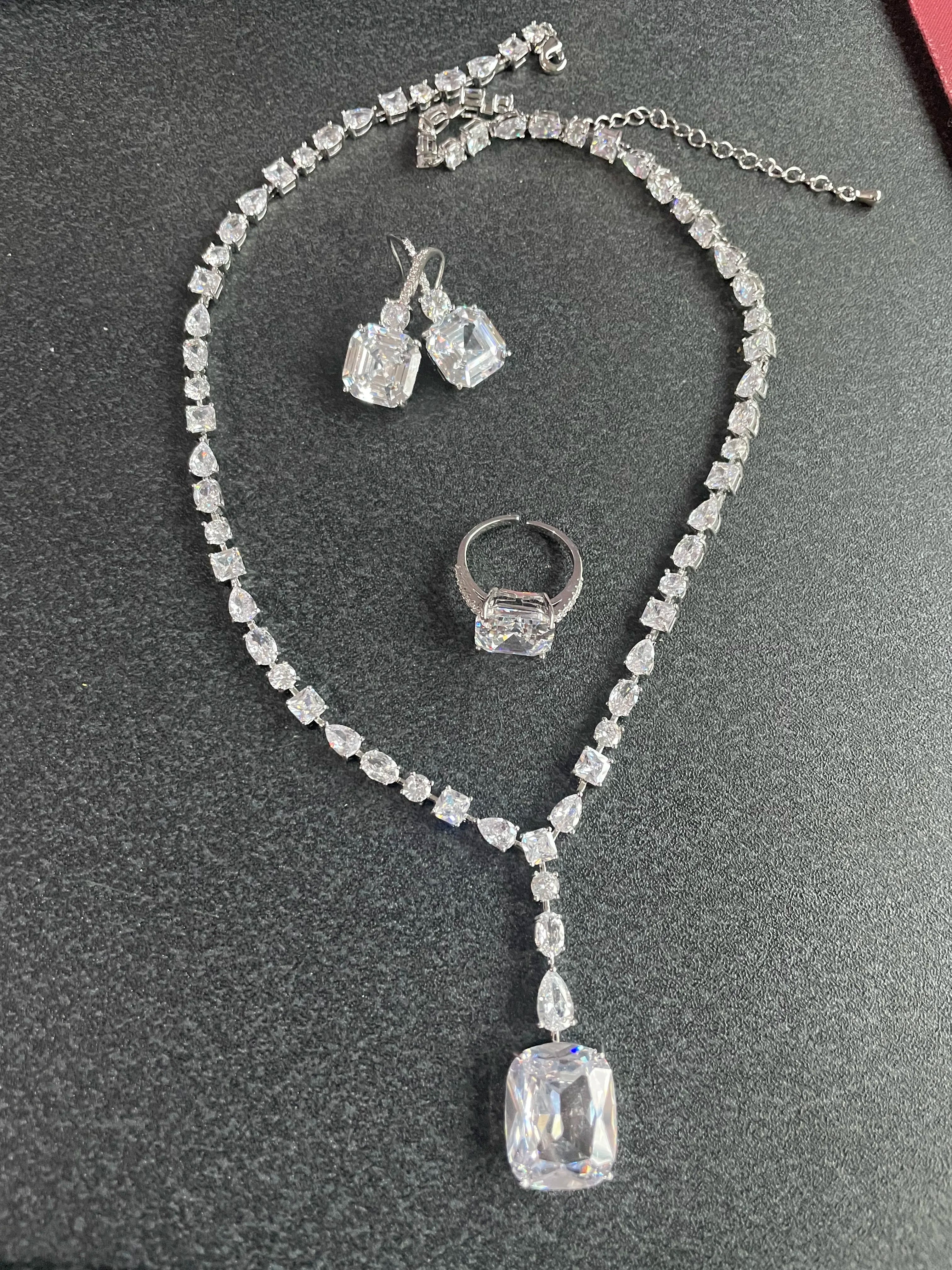Trendy Fashion4 PCS Luxury Waterdrop Indian Jewelry Sets For Women Wedding Party Indian Dubai Bridal jewelry Sets