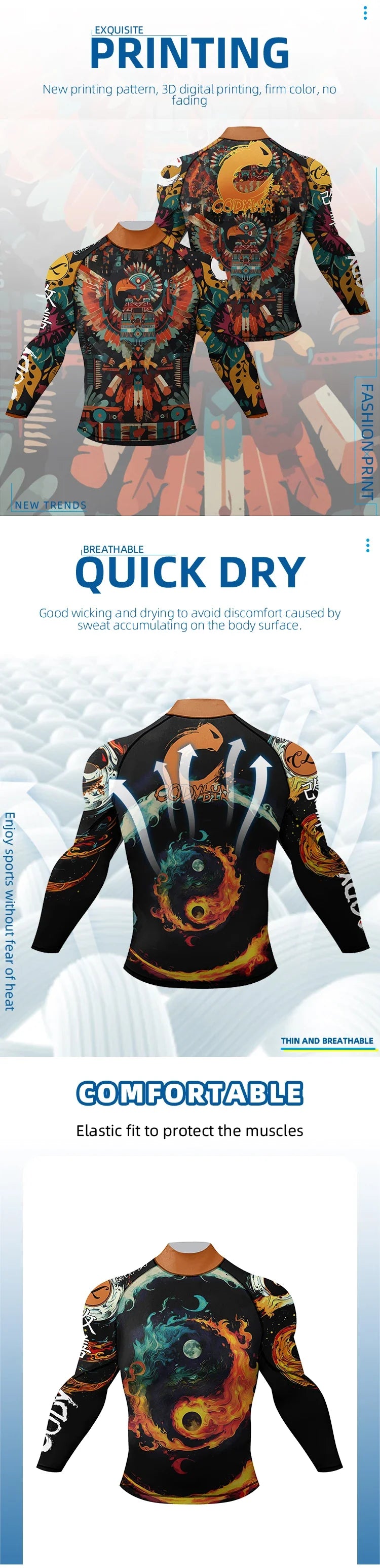 Cody Lundin Mock Neck Men Compression Long Sleeve Fitness Shirt Grappling Boxing Jersey, MMA Jitsu BJJ Rash Guard With Anti Slip