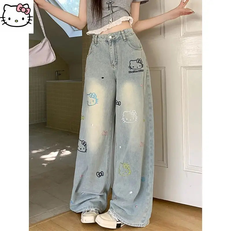 Wide-Leg Pants High Waist New Style Loose Jeans