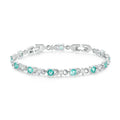 Authentic Luxury Multi-color Zircon Bracelet Rose Gold Color Chain Link Bracelet for Women Birthday Crystal Jewelry