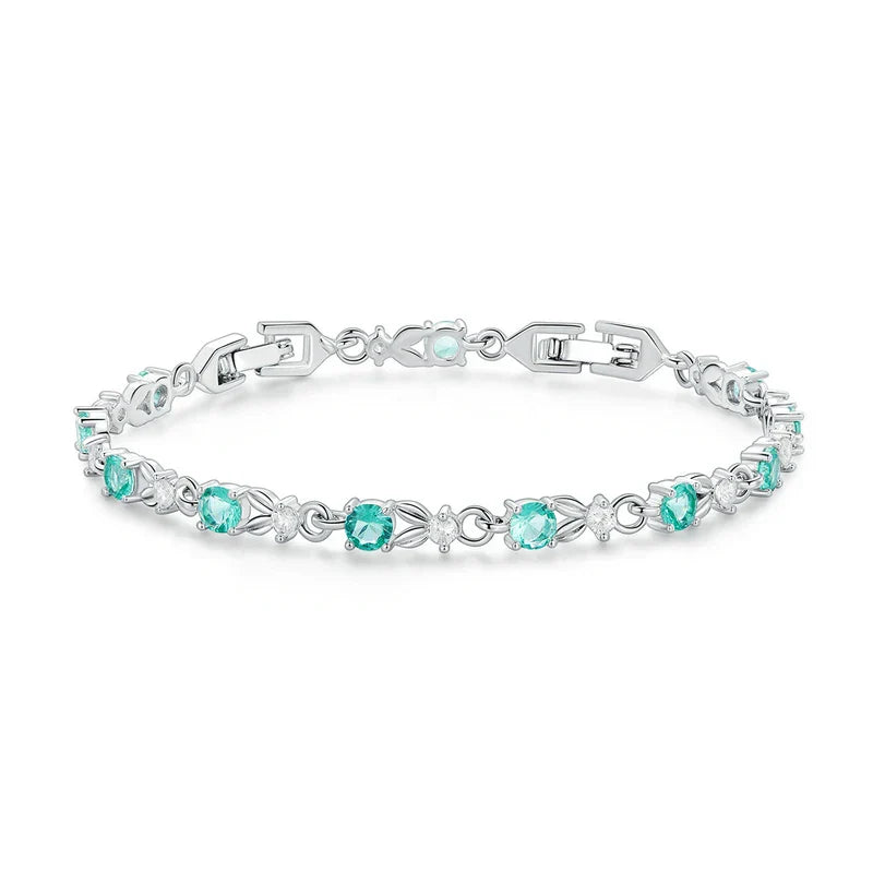 Authentic Luxury Multi-color Zircon Bracelet Rose Gold Color Chain Link Bracelet for Women Birthday Crystal Jewelry
